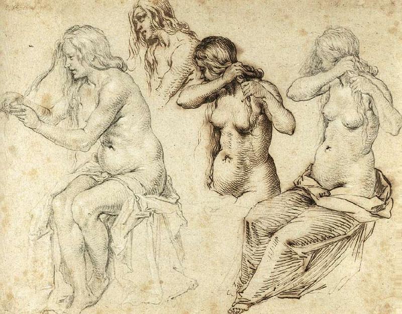 GHEYN, Jacob de II Four Studies of a Woman ds oil painting image